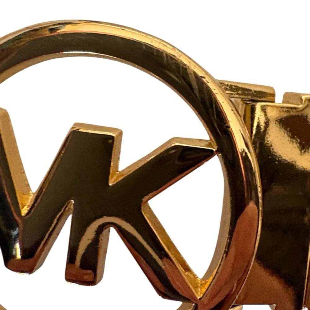 MICHAEL KORS Twist Reversible Belt White Monogram/Brown Monogram 38” M/L, Unisex